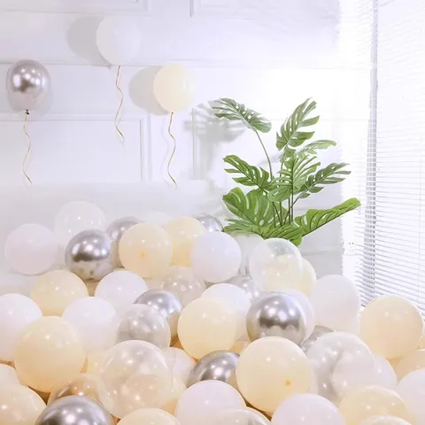 Wedding Party Balloon Arch Kit Metallic Gold Silver Latex Balloons With Confetti Balloons Air Pump Ribbon Glue Dots For Birthday Wedding Decor