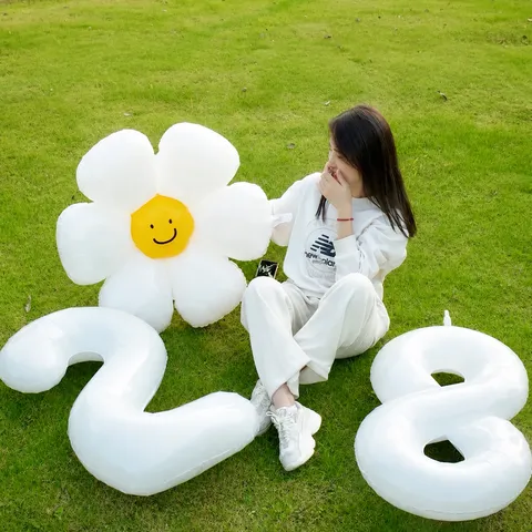 White Digital Foil Balloon Number Balloons For Birthday Party Wedding Anniversary Celebration Decoration Supplies