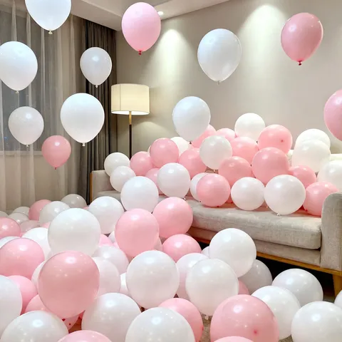 Macaron Latex Balloons White Silver Light Blue Round Balloons With Pump And Ribbon For Birthday Party Decor