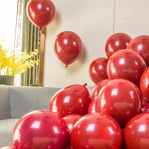 Pomegranate Red Heart Latex Balloons Double Layer Thickened For Wedding Engagement Valentine Party Decoration