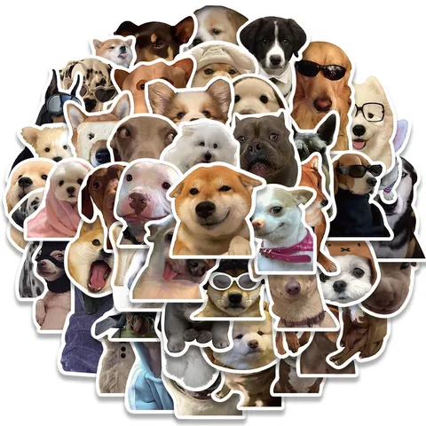 Cute Dog Meme Stickers Waterproof PVC Graffiti Decals For Laptop Phone Water Bottle Luggage Aesthetic Art