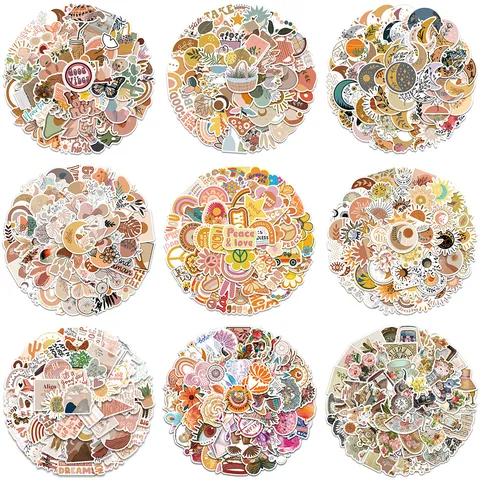 Bohemian Art Aufkleber Wasserdichte Vinyl Decals Ästhetische Vintage Boho Sticker Pack Für Gepäck Laptop Gitarre Wasserflasche
