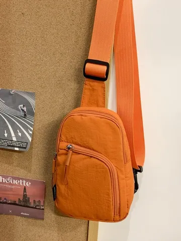 Bolso Bandolera Casual de Nylon Ligero Mini Bolso Cruzado Bolso de Pecho para Hombres Mujeres Moda Deporte Bolso de Hombro