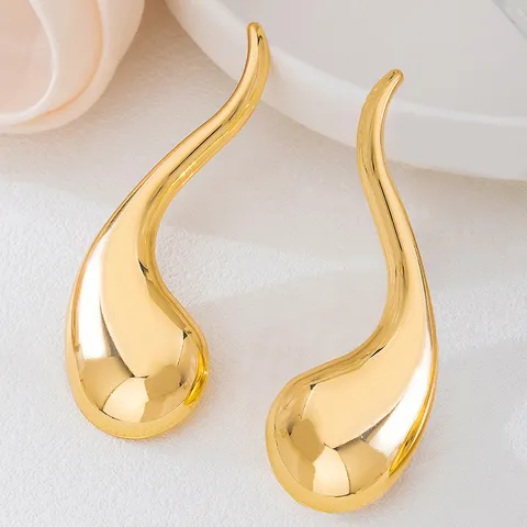 Chic Orecchini a Bottone in Lega a Goccia da Donna Vintage Esagerato Superfice Liscia Galvanica Irregolare Geometrico Orecchini Pendenti Gioielli Regalo