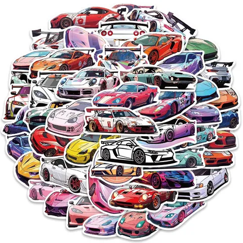 Αδιάβροχα Auto Αυτοκόλλητα Sport Car JDM Vinyl Decals Για Βαλίτσα Αυτοκίνητο Μηχανή Laptop Αισθητικό Graffiti Decal Pack