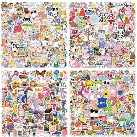 Cartoon VSCO Ästhetische Aufkleber Wasserdichte Vinyl Abziehbilder Für Laptop Wasserflasche Handy Gepäck Basteln