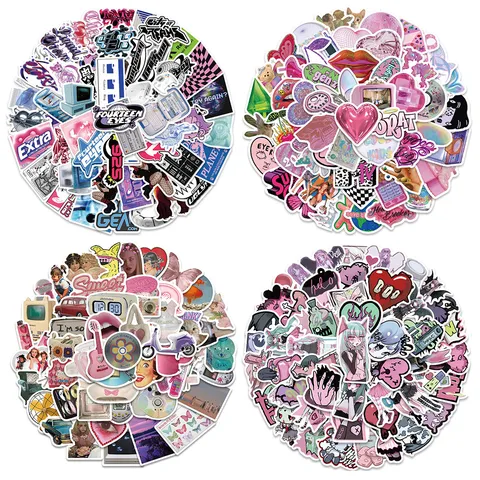 Y2K Retro Ästhetik Graffiti Aufkleber Kawaii Süße Wasserdichte Vinyl Abziehbilder Für Gepäck Laptop Handy DIY Dekoration