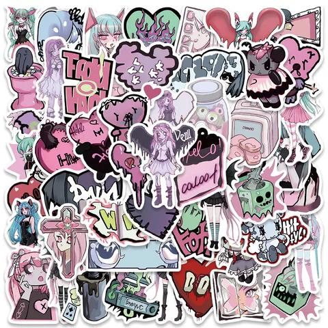 Y2K Retro Ästhetik Graffiti Aufkleber Kawaii Süße Wasserdichte Vinyl Abziehbilder Für Gepäck Laptop Handy DIY Dekoration