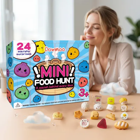 Dowmoo Mini Juguete de Expresión de Alimentos Caja Misteriosa Lindo Caucho Suave Alivio del Estrés Juguete Fidget Decoración de Escritorio Creativa