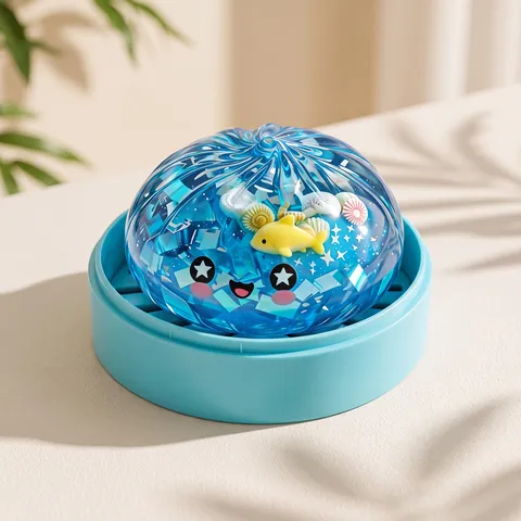 Novelty Marine Animal Shell Bun Squishy Toy Slow Rising TPR Stress Relief Fidget Toy With Glitter Mud