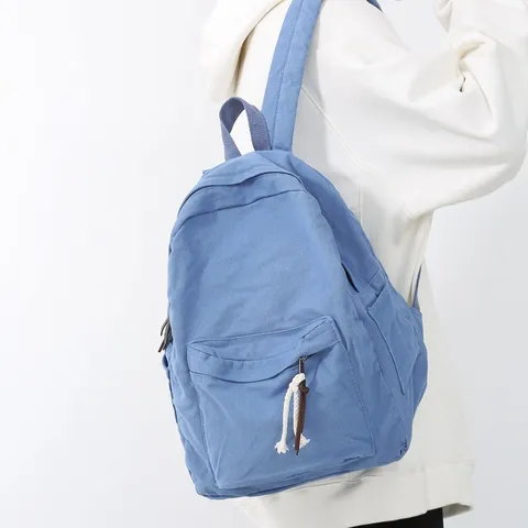 Sac à Dos Décontracté en Toile pour Femmes Style Collège Minimaliste Cartable Scolaire Voyage Ordinateur