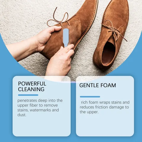 Kit Pulizia Camoscio JAKEHOE Schiuma Mousse Con Spazzola E Asciugamano Per Cura Scarpe In Pelle E Tela