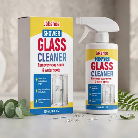 Jakehoe Shower Glass Cleaner Bathroom Mirror Water Stain Remover Household Glass Cleaning Spray Scale Cleaner