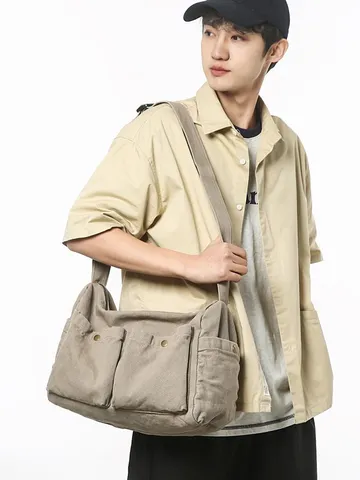 Ιαπωνική Ρετρό Casual Καμβάς Crossbody Τσάντα Μεγάλης Χωρητικότητας Tote Τσάντα Messenger Σχολείο