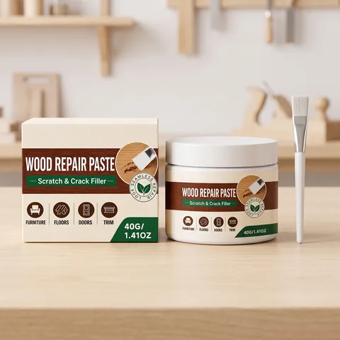 White Wood Repair Paste For Furniture Scratches And Cracks Floor Maintenance With Cleaning Brush Home Care Tool