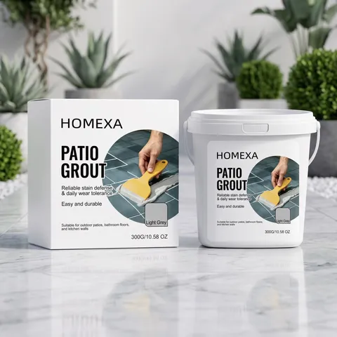 HOMEXA Patio Tile Grout Light Grey Waterproof Anti-Mold Gap Filler Repair Paste For Bathroom Kitchen Floor And Wall
