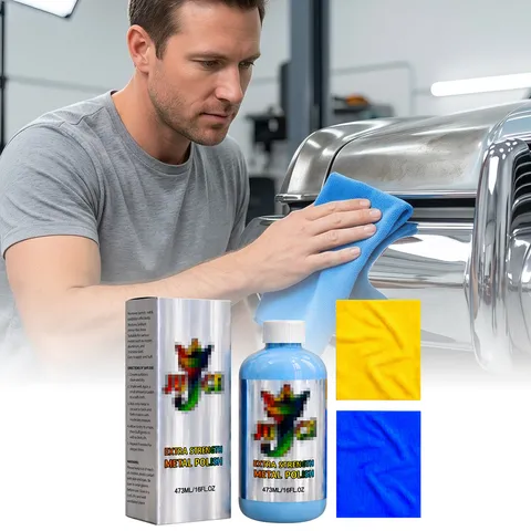 Crema Lucidante per Metalli Multiuso Rimuovi Ruggine per Auto Restauro in Acciaio Inossidabile Liquido Detergente Con Asciugamani