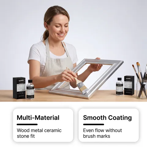 Metal Silver Paint Metallic Luster Liquid Coating For Hardware Ceramic Wood Renovation Repair Home DIY Use
