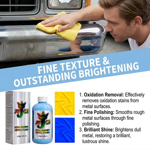 Crema Lucidante per Metalli Multiuso Rimuovi Ruggine per Auto Restauro in Acciaio Inossidabile Liquido Detergente Con Asciugamani