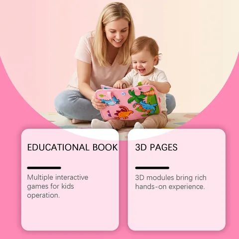 Kids Sensory Busy Book Portable Felt Quiet Book Dinosaur Toddler Early Education Learning Toy Interactive Travel Game Book