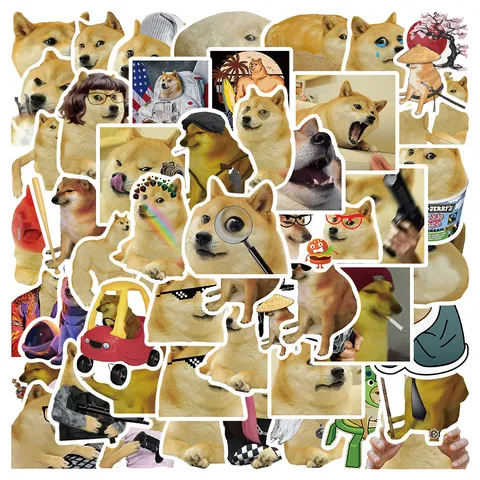 Funny Doge Meme Graffiti Stickers Waterproof PVC Decals For Luggage Laptop Notebook Skateboard DIY Decorative Toy