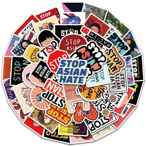 Autocollants De Graffiti Imperméables Pack De Stickers Slogan Anti-Racisme Pour Skateboard Ordinateur Portable Guitare Valise Bouteille