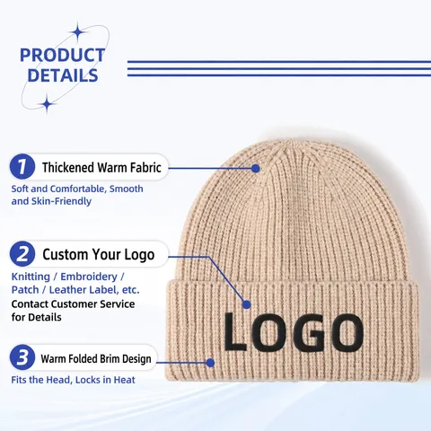 Unisex Invierno Cálido Gorro de Punto Acanalado Suave Color Sólido Casual Exterior Esquí Moda Gorro