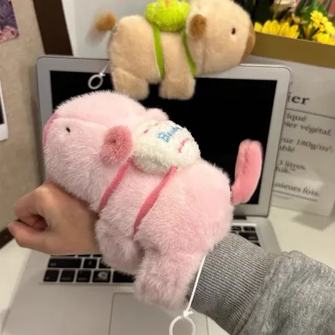 Lindo Peluche de Carpincho Pulsera Slap Con Cordón Cola Giratoria Juguete Suave Regalo Niños