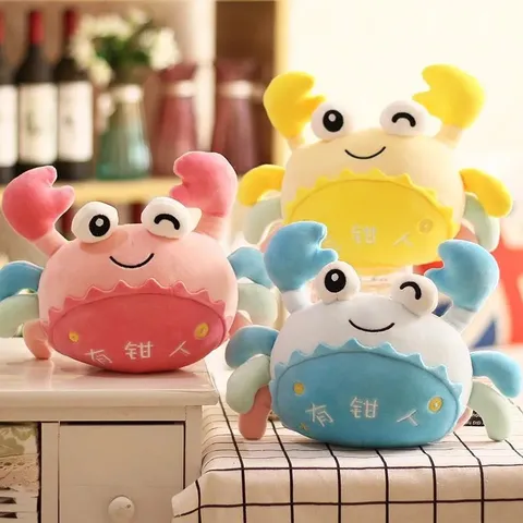 Lindo Dibujos Animados Cangrejo Juguete de Peluche Muñeca de Animales Cojín Suave Regalo