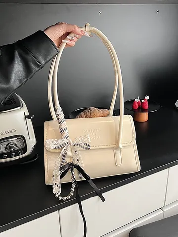 Γυναικεία Τσάντα Ώμου από Δέρμα PU Casual Μεγάλης Χωρητικότητας Chic Τσάντα Μασχάλης Μονόχρωμη