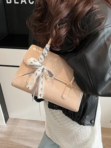 Γυναικεία Τσάντα Ώμου από Δέρμα PU Casual Μεγάλης Χωρητικότητας Chic Τσάντα Μασχάλης Μονόχρωμη