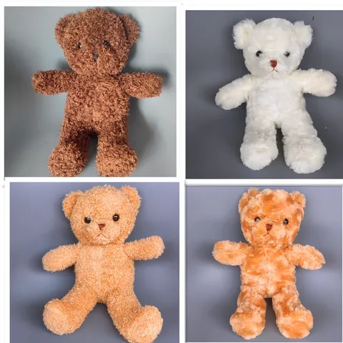 Lindo Osito de Peluche Juguete de Peluche Animal de Peluche Suave Muñeca con Pajarita Peluche de Compañía Esponjoso para Niños Regalo de Cumpleaños