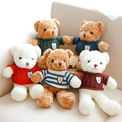 Plüsch Teddybär Kuscheltier Süß Weicher Tragbarer Pullover Teddy Puppe Geburtstag Hochzeit Party Geschenk Für Kinder