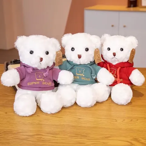 Lindo Oso de Peluche de Juguete con Sudadera Suave Muñeca de Dibujos Animados