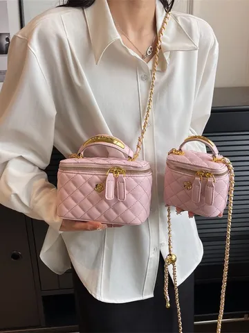 Moda Trapuntato Catena Borsa a Tracolla Donna Design di Nicchia Pelle PU Borsa a Spalla Stile Lusso Borsa a Secchiello