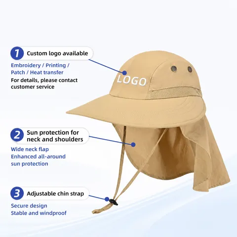 Sombrero de Sol para Mujer al Aire Libre con Solapa para el Cuello Transpirable Protección UV Ala Ancha para Ciclismo