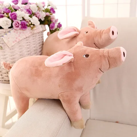 Lindo Cerdo de Simulación Juguete de Peluche Muñeca de Animal Relleno Almohada Compañera de Dormir