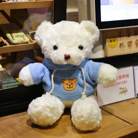 Lindo Osito de Peluche de Juguete con Sudadera con Capucha Muñeca de Animal Suave Regalo de Cumpleaños Infantil