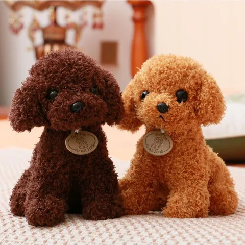 Lindo Simulación Perro Teddy Juguete de Peluche Animal de Peluche Cachorro Muñeca Suave Esponjoso Niños Regalo de Cumpleaños