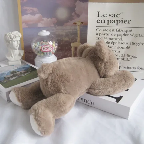 Lindo Peluche De Oso Tumbado Suave Animal De Peluche Kawaii Osito De Peluche Juguete Para Niños Regalo De Cumpleaños Decoración De Habitación