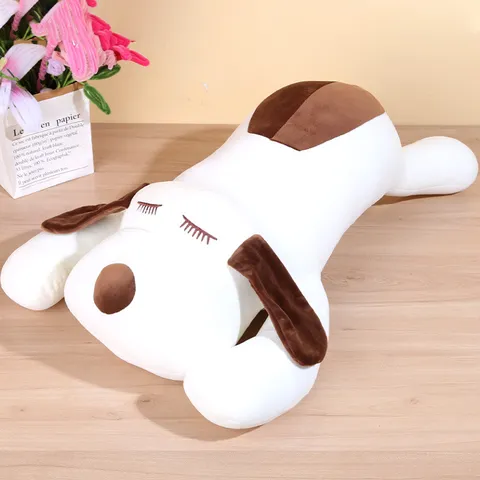 Lindo Perro Acostado Peluche Almohada Larga Suave Animal De Peluche Muñeca Compañero Regalo Niños Decoración Dormitorio