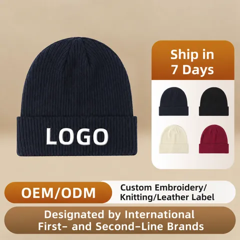 Gorro de Punto Cálido de Invierno Unisex de Puro Algodón Color Sólido Slouchy Skull Cap Cómodo Casual Diario