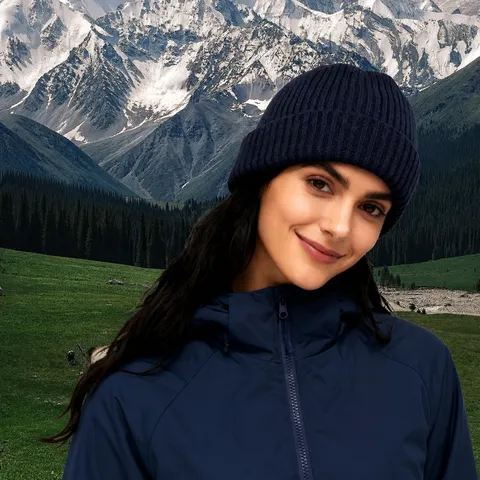 Gorro de Punto Cálido de Invierno Unisex de Puro Algodón Color Sólido Slouchy Skull Cap Cómodo Casual Diario