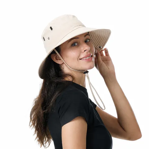 Sombrero de Pescador de Protección Solar de Verano para Mujer Ala Ancha Plegable Anti-UV Casual