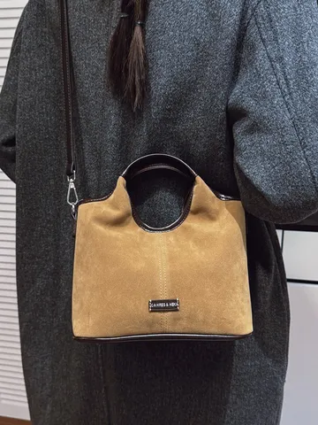 Gynekeia Retro Patchwork Bucket Bag PU Dermatos Casual Hiasti Tsanta Omou Vintage Handbag