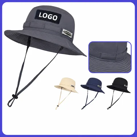 Sombrero de Pescador Bordado para Acampar al Aire Libre Estilo Japonés Cordón A Prueba de Viento Protección Solar Unisex