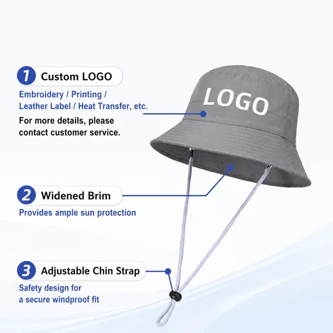 Sombrero de Pescador de Color Sólido Unisex para Senderismo al Aire Libre y Uso Diario Con Ala Ancha Tela Transpirable y Cordón