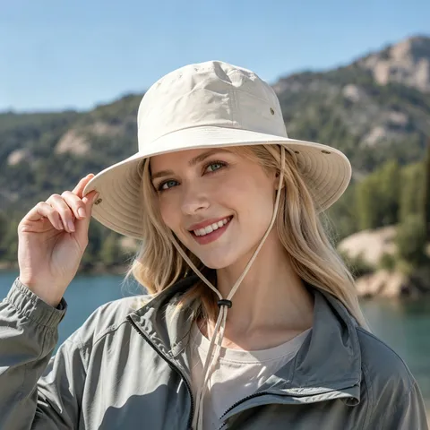 Sombrero de Pescador de Protección Solar Exterior Ala Ancha Impermeable Transpirable Senderismo Pesca Verano Casual