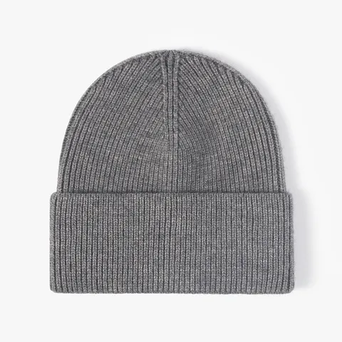 Women Winter Warm Knitted Beanie Hat Solid Color Acrylic Soft Slouchy Skull Cap Outdoor Windproof Ski Hat