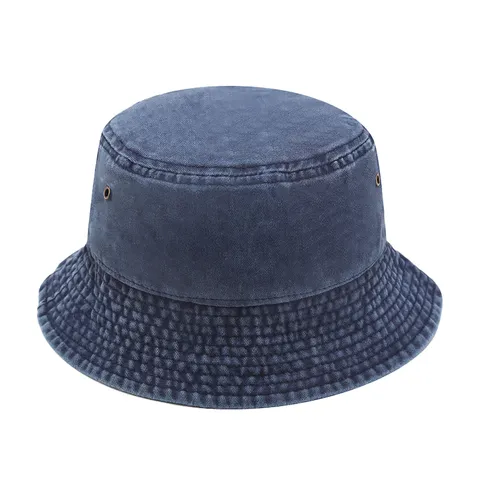 Sombrero de Pescador de Algodón Lavado Unisex Vintage Desgastado Protección Solar Exterior Gorra Casual Hombre Mujer